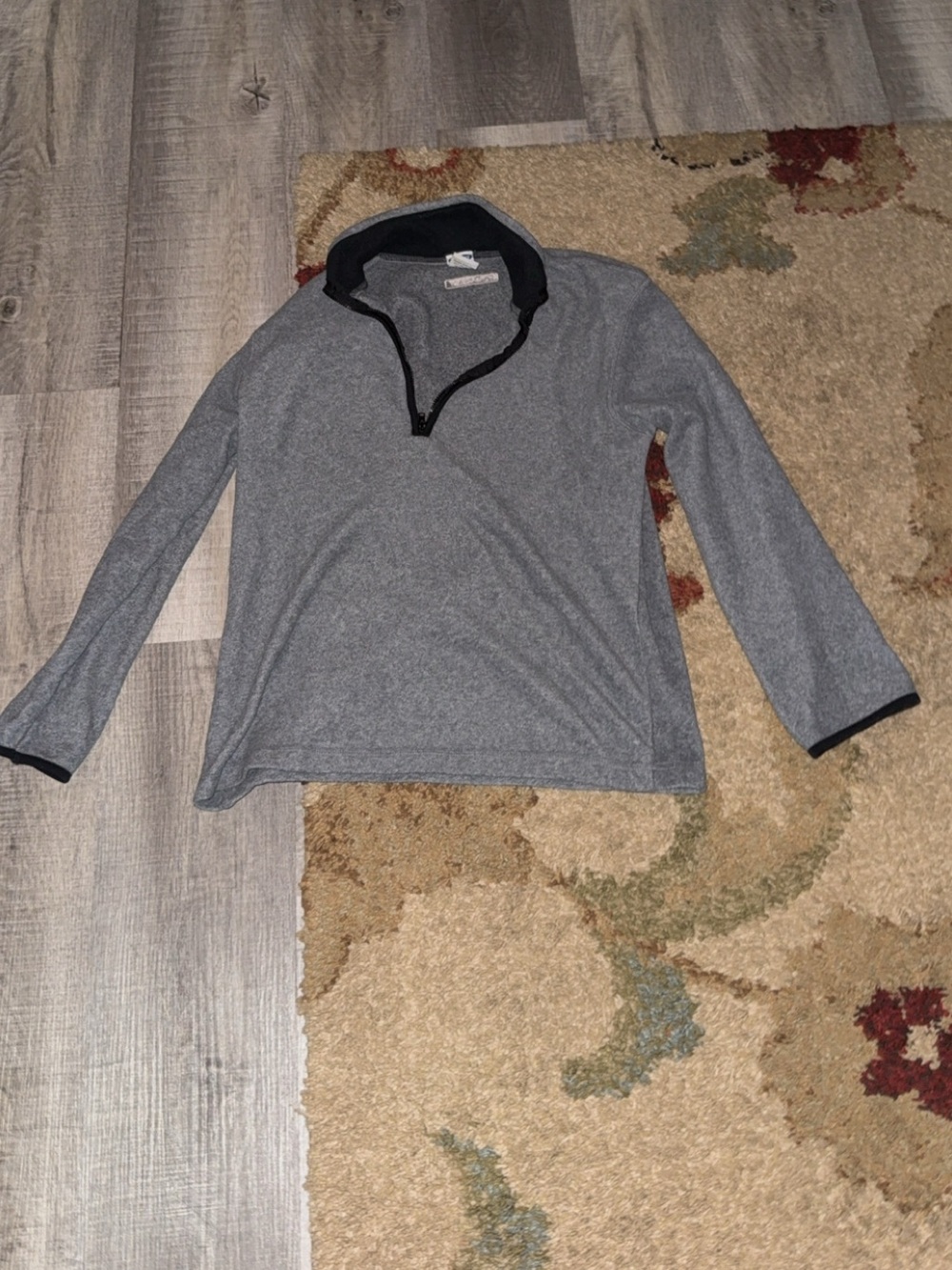 Old Navy Gray and Black Fleece Quarter-Zip Pullover